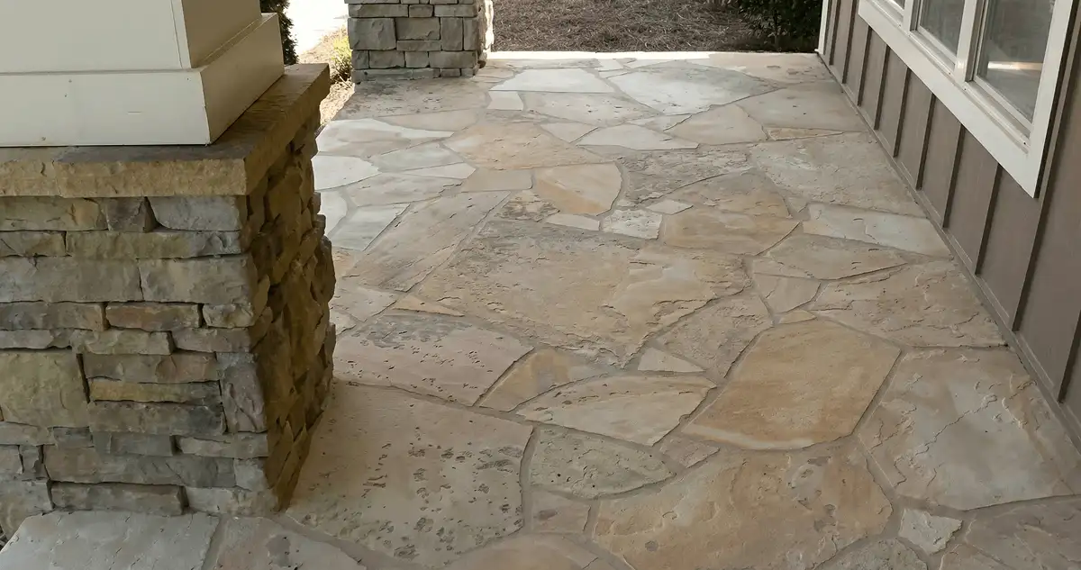 House entrance with professionally installed stone flooring in Ann Arbor MI